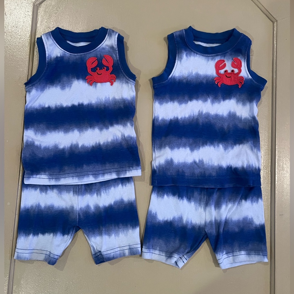 Carter’s Twin Summer Pajama set 12 month worn and washed once